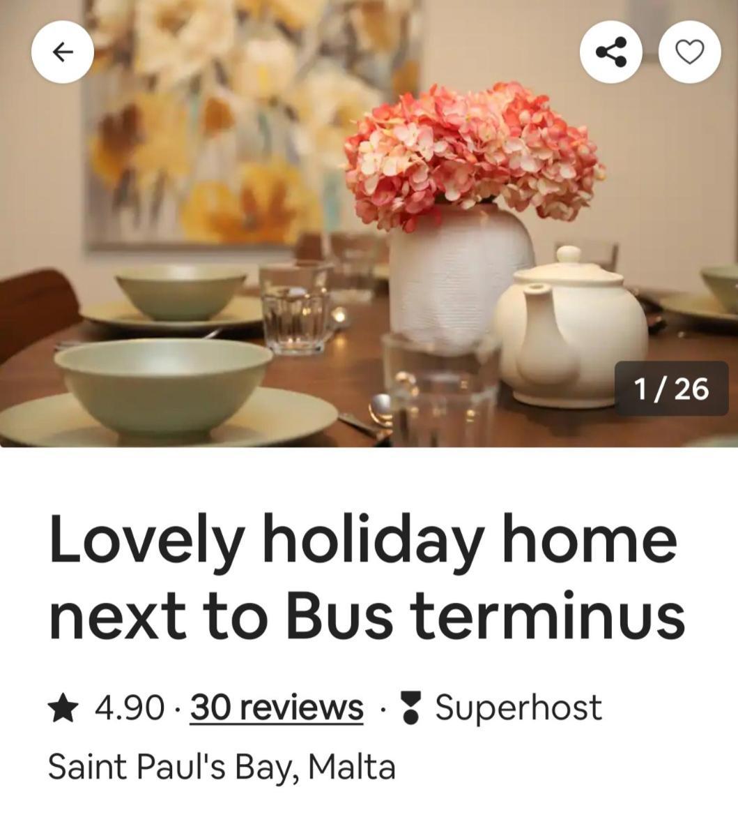 Lovely Holiday Home Next To Bus Terminus St. Paul's Bay Exterior photo